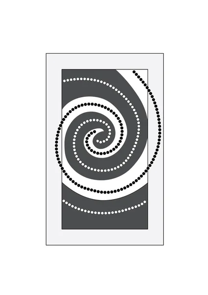 Black White Grey Dot Spiral — Stock Vector