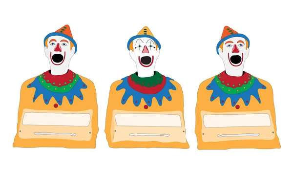 Illustration Isolée Jeu Terrain Équitable Des Clowns — Image vectorielle