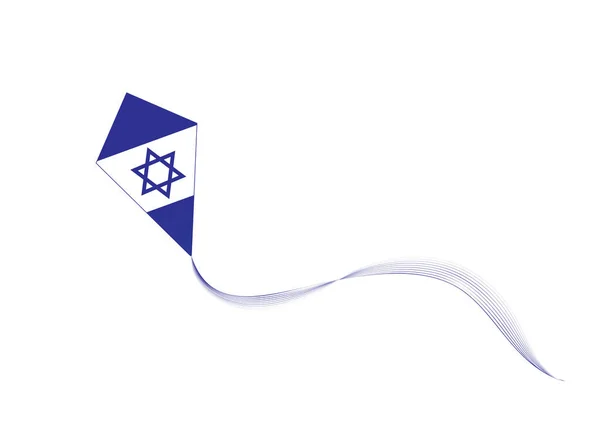 白色背景上的以色列风筝 只是矢量图解 — 图库矢量图片