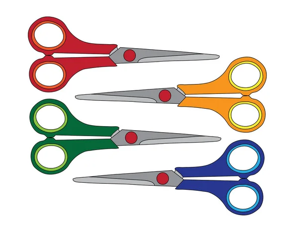 Set Kid Scissors Simply Vector Illustration — Stock Vector