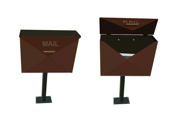 茶色のメールボックスのアイコンシンプルなベクトルイラスト — ストックベクタ