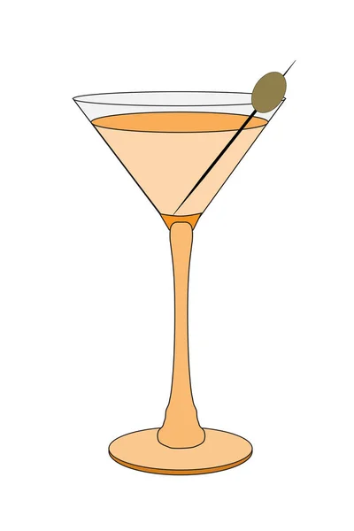 Martini Pomarańczowy Białym Tle Prostu Wektor Ilustracji — Wektor stockowy