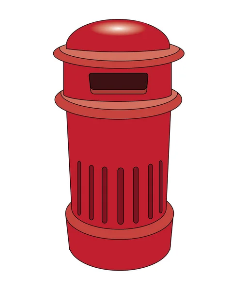 Яскраво Червона Поштова Скринька Ізольована Білому Тлі — стоковий вектор