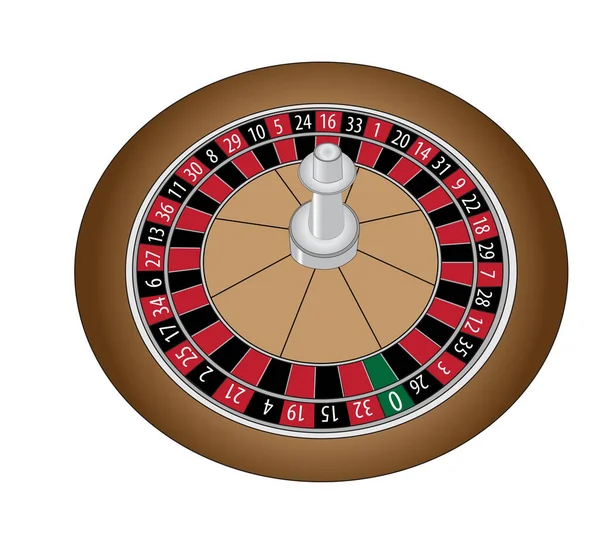 Accurately Numbered Wooden Roulette Wheel — Stock Vector