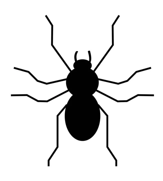 Μεγάλη Μαύρη Αράχνη Λευκό Φόντο — Διανυσματικό Αρχείο