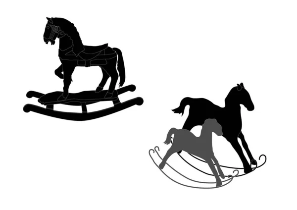 Rocking Hästar Isolerad Vit Bakgrund — Stock vektor