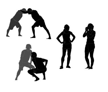 Erkekler ısınıyor ve kızlar onları izliyor..