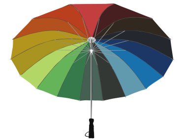 Gökkuşağı şemsiyesi beyaz arkaplanda izole 