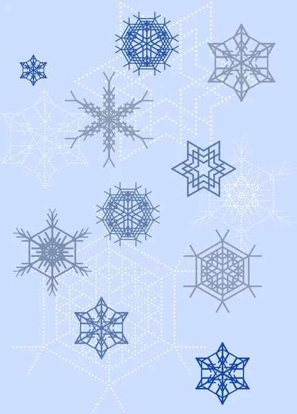Sneeuwvlokken Lichtblauwe Abstracte Kleur Achtergrond Met Kopieerruimte — Stockfoto