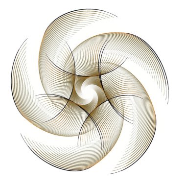 Beyaz arkaplanda karmaşık kahverengi soyut disk