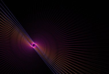 Soyut spiral tasarım, 3 boyutlu illüstrasyon, siyah arkaplan