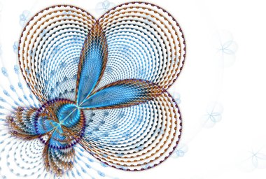 Bir kelebek ile soyut fraktal arkaplan