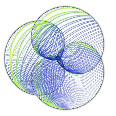 Beyaz arkaplanda ters renklerle yeşil ve mavi şafak çiçeği dokusu