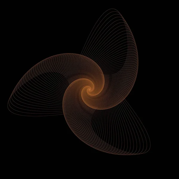 Intricate Dourado Três Espiral Fundo Preto — Fotografia de Stock