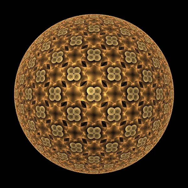 Gold Floor Sphere Texture Black Background — Stock Photo, Image