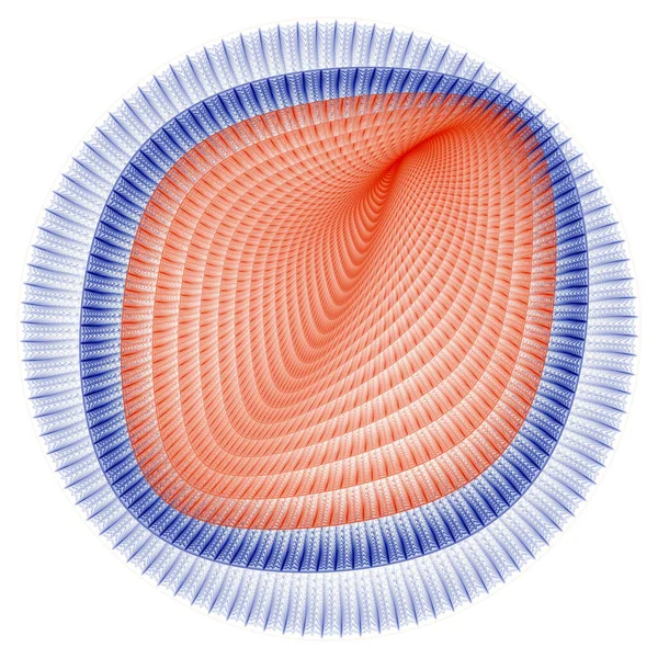 Fractal Pingente Azul Vermelho Com Cores Invertidas Sobre Fundo Branco — Fotografia de Stock