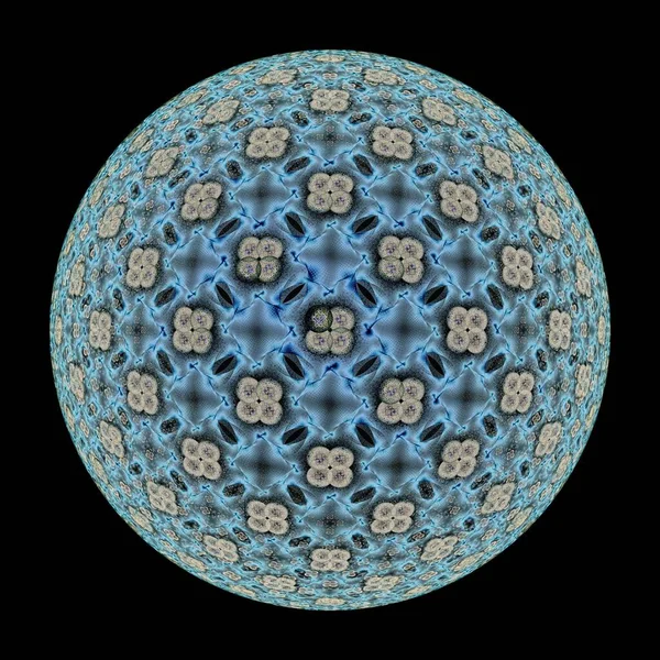 Esfera Azul Dorada Con Colores Invertidos Sobre Fondo Negro —  Fotos de Stock