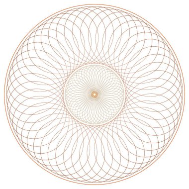 Beyaz zemin üzerinde karmaşık kahverengi dönen disk dizaynı fraktal