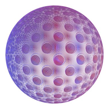 Beyaz arkaplanda izole edilmiş golf topu