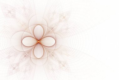 karmaşık pastel fiber optik çiçek soyut tasarımı, beyaz arkaplanda fraktal