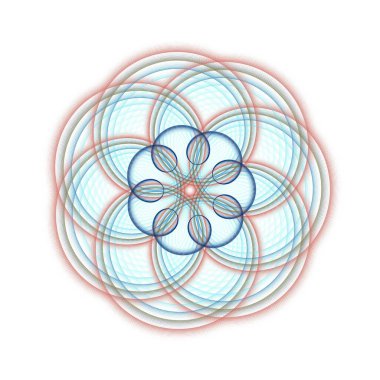 karmaşık dönen sarı, pembe ve yeşil dalgalı çiçek deseni, fraktal ve beyaz arkaplanda ters renkler