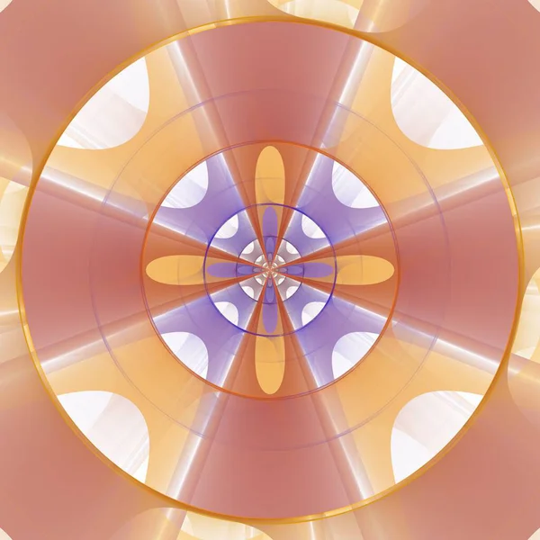Immagine Digitale Geometrica Con Linee Cerchi Colore Rosso Arancio Viola — Foto Stock