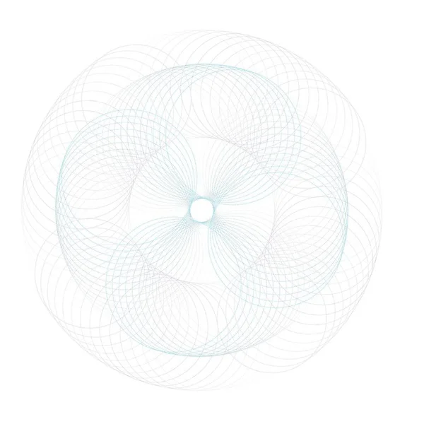 Geometrikus Körök Vonalak Digitális Fraktál Kép Fehér Háttér — Stock Fotó