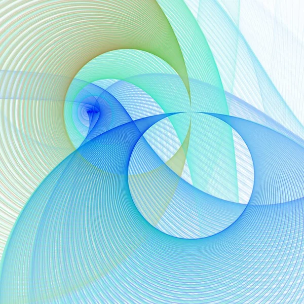 Kompliziertes Blaues Teal Und Braunes String Abstrakt Fließendes Design Fraktal — Stockfoto