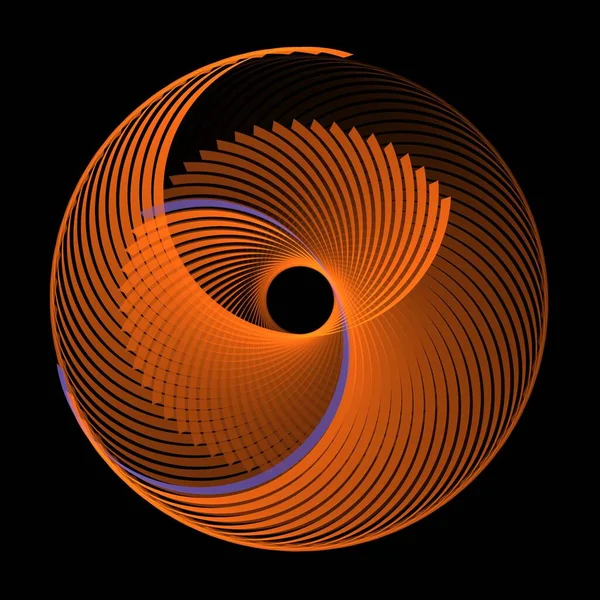 Conception Complexe Ondes Spirales Torsion Abstraite Orange Tamisée — Photo