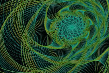 Fraktal elementlerin soyut tasarımı, yaratıcı grafik projeleri için dijital sanat eserleri