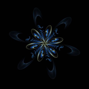 Beyaz çiçekli soyut fraktal arkaplan