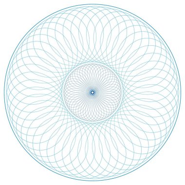 Beyaz arkaplanda ters renklerle karışık mavi dönen disk dizaynı fraktal