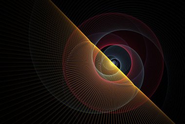 Fraktal arkaplan serisi. Bilim, teknoloji ve tasarım konularındaki çizgi ve ışıkların birleşimi