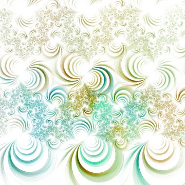 Psikedelik dalgalı çiçek dijital fraktal görüntü