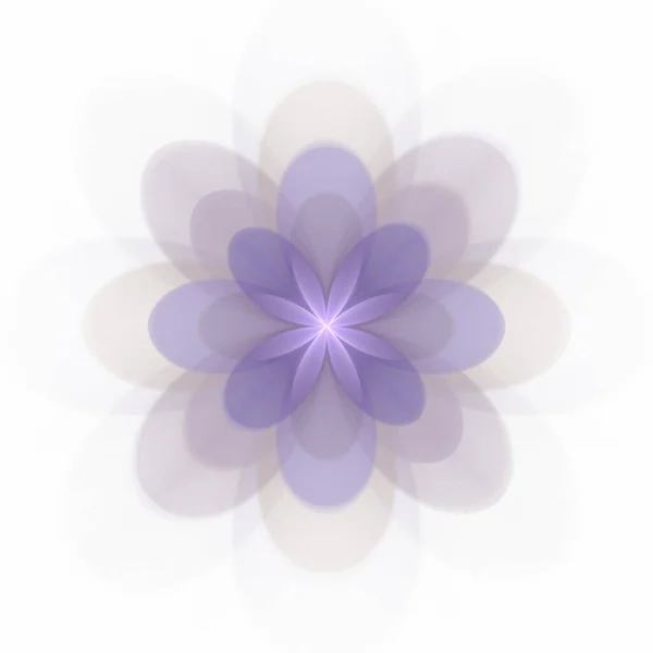 Intrikat Violett Bräcklig Blomma Fraktal Vit Bakgrund — Stockfoto