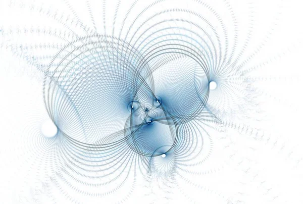 Komplizierte Blaue String Erfolg Abstraktes Design Fraktal Auf Weißem Hintergrund — Stockfoto