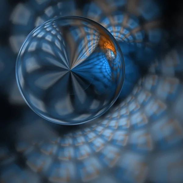 Fondo Abstracto Con Bolas Vidrio Azul — Foto de Stock