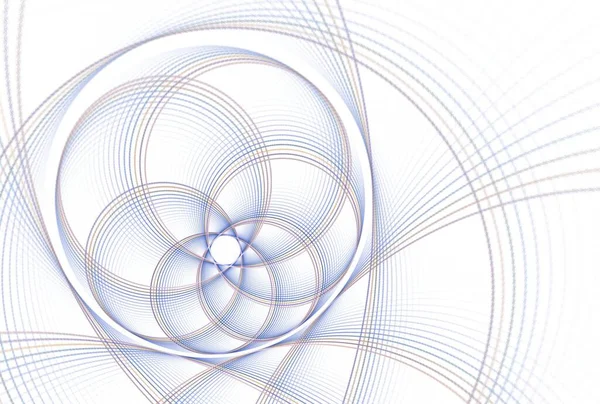 Замысловатый Сине Коричневый Звездный Цветок Абстрактный Дизайн Фрактал Белом Фоне — стоковое фото