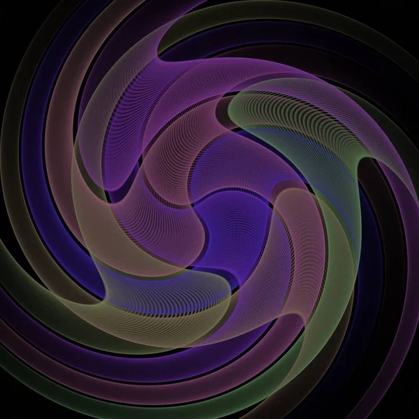 Περίπλοκο Πράσινο Μπλε Βιολετί Και Ροζ Παράξενο String Swirl Αφηρημένο — Φωτογραφία Αρχείου