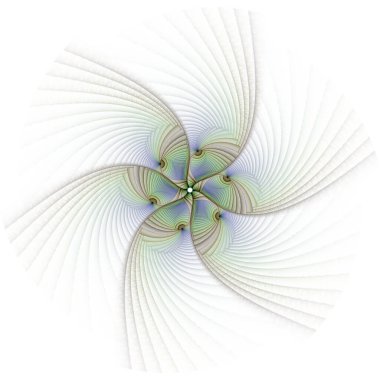 Genişleme soyut çiçek, dalga tasarımı, 3 boyutlu illüstrasyon, grafik arkaplan