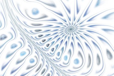 Beyaz çiçekli soyut fraktal arkaplan