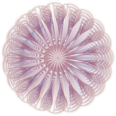 Çiçek kavramı, soyut tasarım, beyaz arkaplanda fraktal