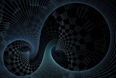 fractal realms series. composition of radial and circular geometric pattern on the subject of science, technology and design