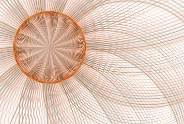 Soyut tasarım, çiçek konsepti, beyaz arkaplanda fraktal