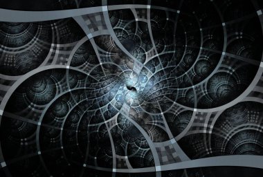 fractal spiral pattern series. composition of radial and circular geometric elements for use with projects on science, technology