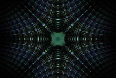 Çiçek kavramı, soyut tasarım, siyah arkaplanda fraktal