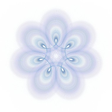 Soyut tasarım, çiçek konsepti, beyaz arkaplanda fraktal