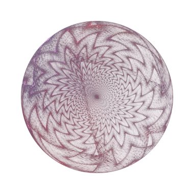 Pembe karmaşık domuz küresi soyut tasarım, beyaz arkaplanda fraktal