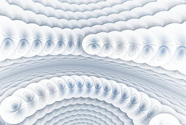 Azul Intrincadas Esferas Semelhantes Design Abstrato Fractal Sobre Fundo Branco — Fotografia de Stock