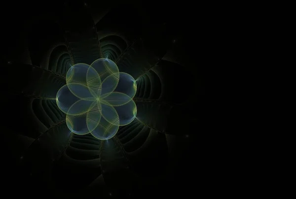 Fondo Fractal Abstracto Con Una Espiral Brillante — Foto de Stock